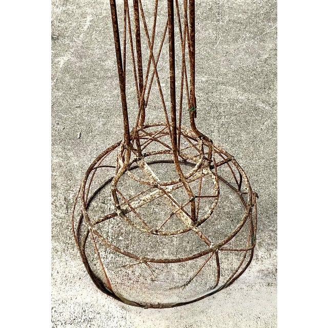 Vintage Patinated Wire Frame Garden Arch For Sale - Image 13 of 14