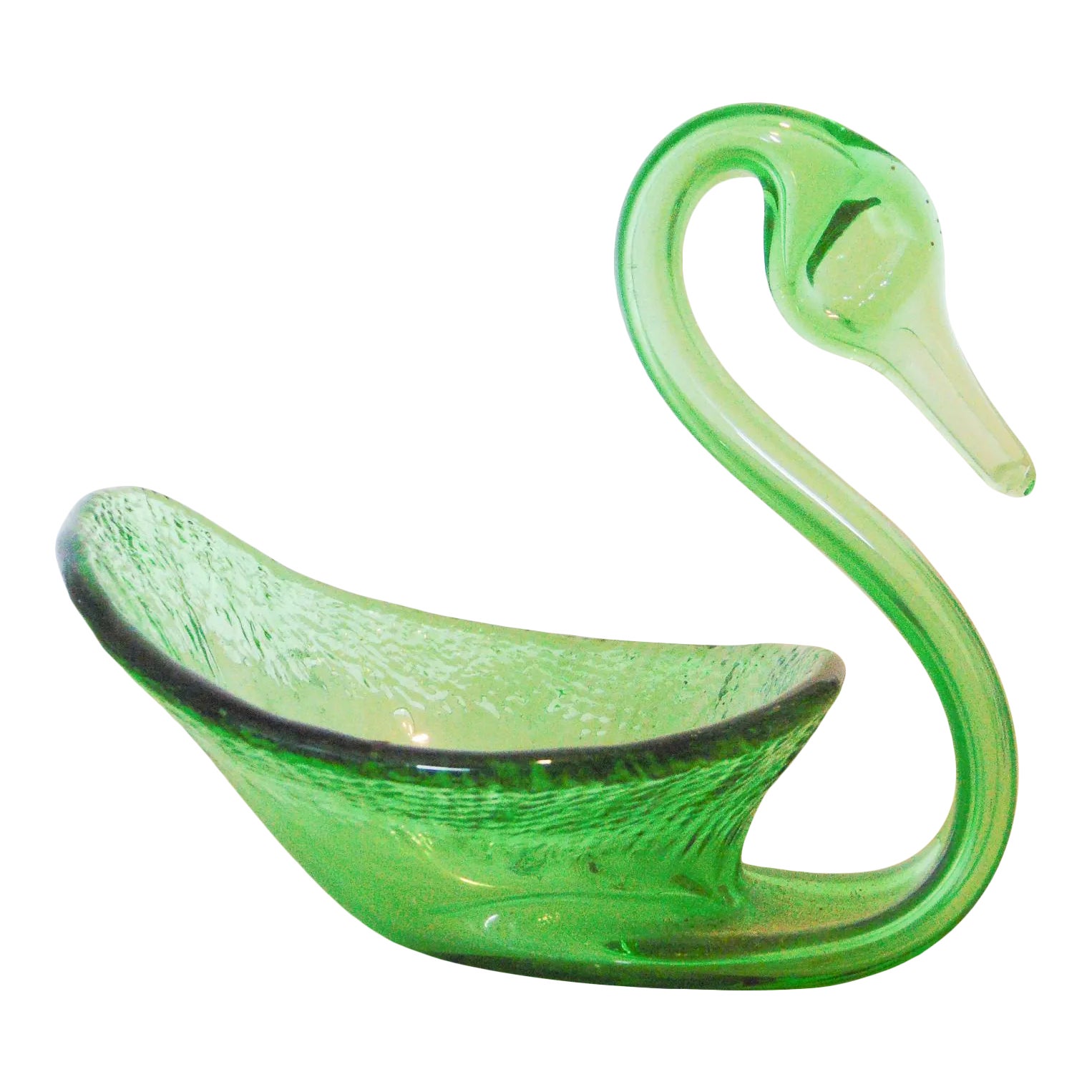 MidCentury Art Glass Swan Candy Dish Chairish