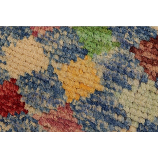 Modern Balochi Blue/Gold Wool Rug - 3'6''x4'10'' For Sale In New York - Image 6 of 11