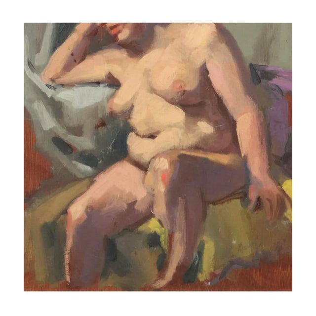 Circa 1999, Artist Signed Nude Oil Painting of a Woman, on Wood Board, Signed Al Geary with the inscription “ For Delia,...