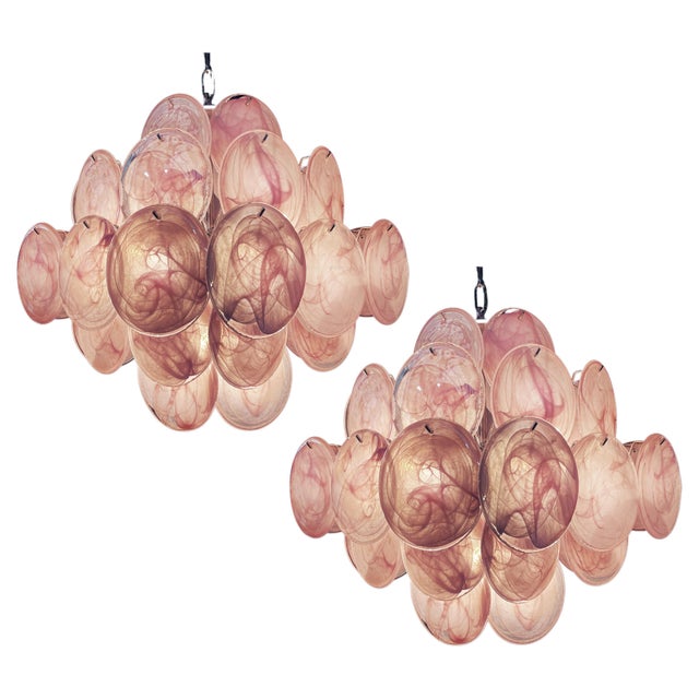 Disc Murano Glass Chandeliers, Set of 2 For Sale - Image 17 of 17