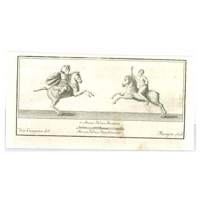 Vincenzo Campana, Ancient Roman Statues, Original Etching, 18th Century For Sale