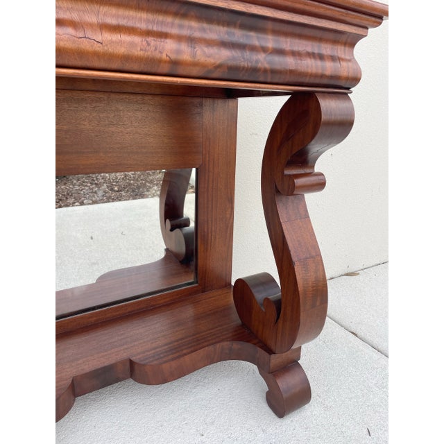Early 20th Century Antique Berkey & Gay Empire Revival Mahogany Petticoat Table For Sale - Image 5 of 11