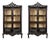 Vintage Portuguese Display Cabinets in Chestnut, Set of 2 For Sale