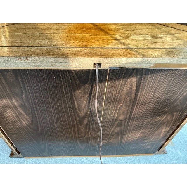 Vintage French Provincial Style Lighted Demilune Curved Glass Console ...
