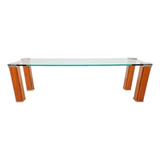 Pioneer T66 Cherry Wood & Glass Side Table from Peter Ghyczy, 1980s For Sale