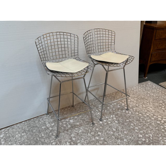 Mid-Century Modern Harry Bertoia for Knoll Bertoia Counter Stools, Pair For Sale - Image 3 of 12