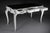 Vintage Writing Desk in High Gloss White and Silver For Sale - Image 11 of 18