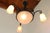 Metal Antique French Art Deco Geometric Wrought Iron and Frosted Glass Chandelier, 1930 For Sale - Image 7 of 15