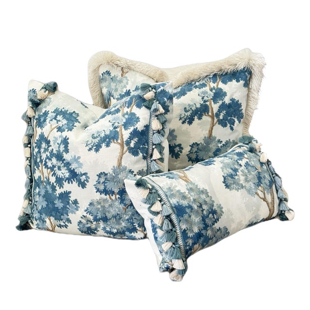 La Canopée Pillow With Tassel Trim - Cascade For Sale - Image 4 of 4