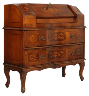 Walnut Inlaid Secretaire from Bovolone, 1920s