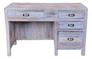 Late 20th Pencil Reed Writing Desk of Four Drawers