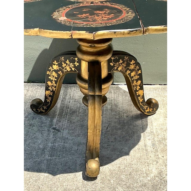 Vintage Victorian Chinese Export Lacquered Center Hall Table For Sale - Image 17 of 17