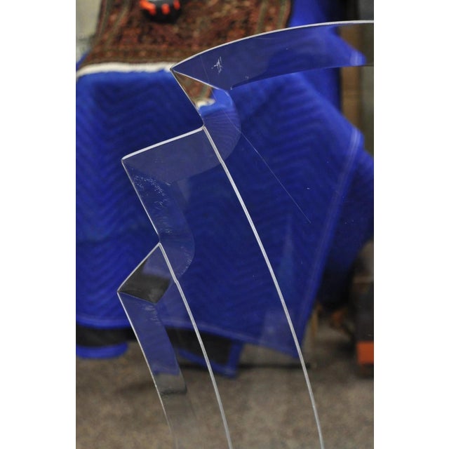 Transparent Vintage Mid Century Modern Sculptural Lucite Dining Table & 4 Chairs - 5 Pc Set For Sale - Image 8 of 11