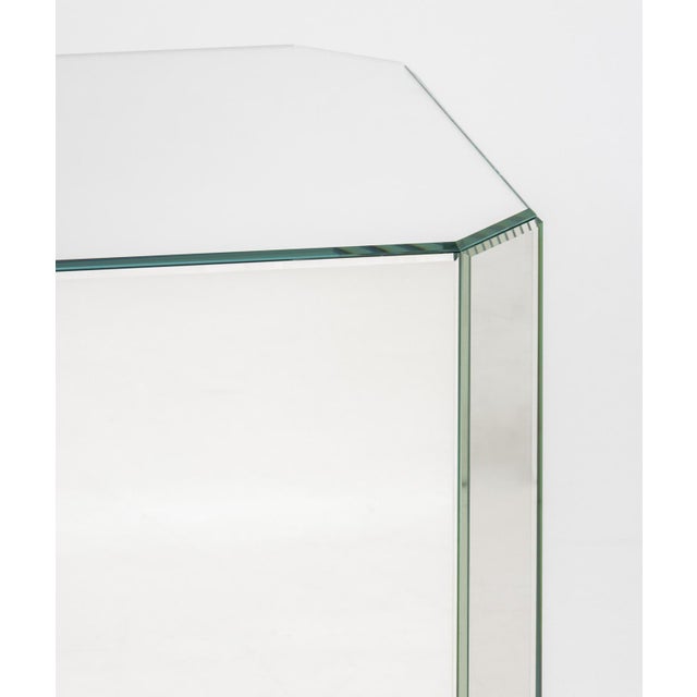 Modern Modern Mirrored Pedestal Tables, Pair For Sale - Image 3 of 6