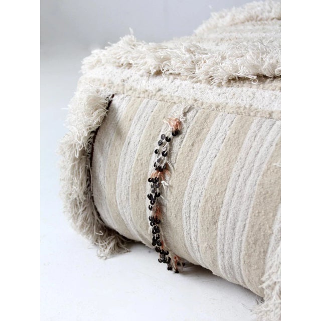 Cream Vintage Moroccan Style Floor Pillow For Sale - Image 8 of 13