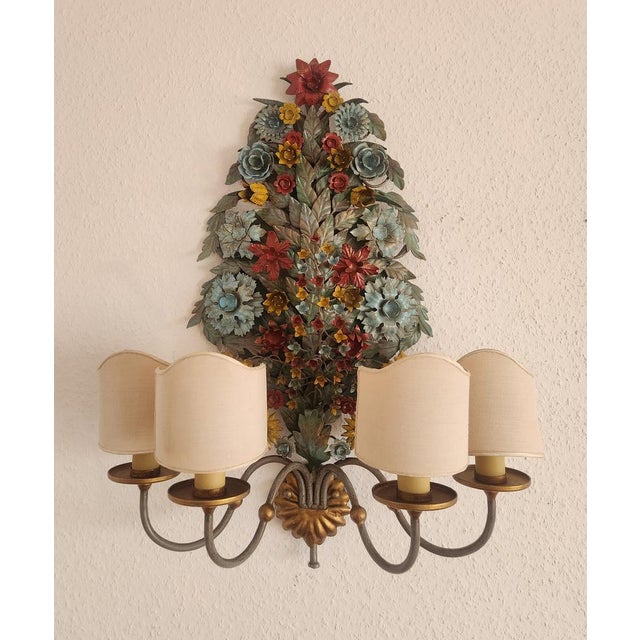 1980s Large Vintage Ciani Firenze Wall Lamp, 1970s For Sale - Image 5 of 18