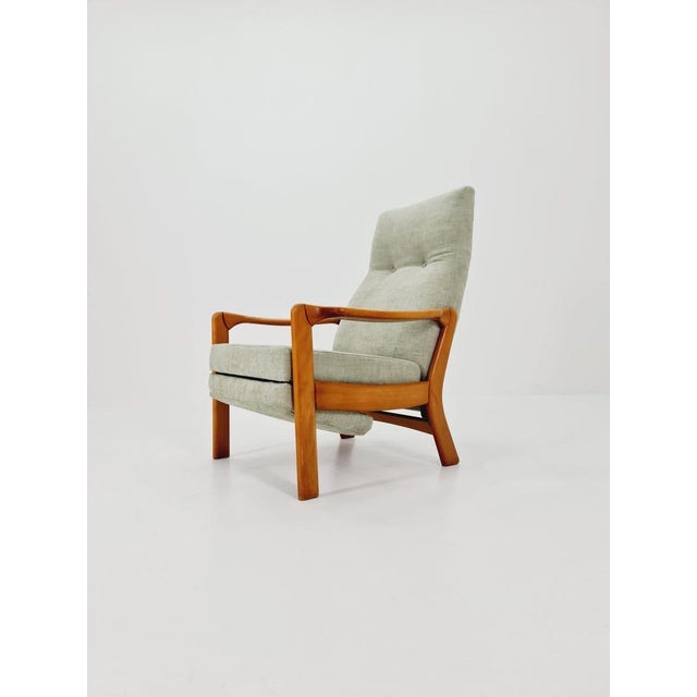 Green German Lounge Chair With Foot Rest, 1950s For Sale - Image 8 of 10