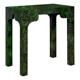 Matthew Izzo Home Hannah Emerald Green Burl Wood Occasional Table For Sale
