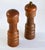 Cabin 1970s Brown Turned Exotic Wood Brass Salt & Pepper Mill Shakers Japan- a Pair For Sale - Image 3 of 12