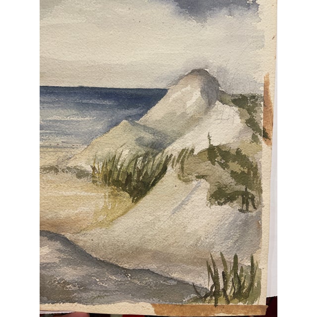 Mid-Century Modern Olive Granger Dunes Beach Landscape Painting For Sale - Image 3 of 8