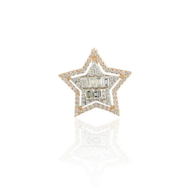 Art Deco 1.15ct Diamond Cluster Star Pendant for Christmas by VRJewels For Sale