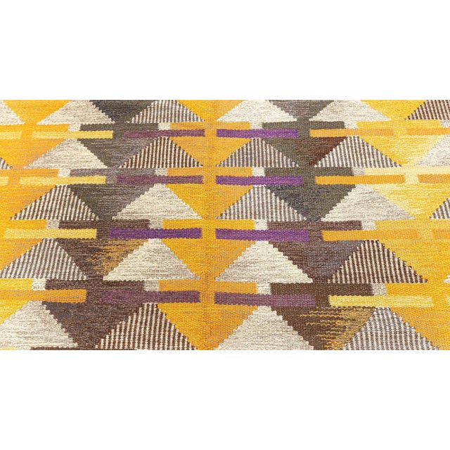 Doris Leslie Blau Midcentury Swedish Rolakan Rug by Gavleborgs Lans Hemslojd For Sale - Image 4 of 9