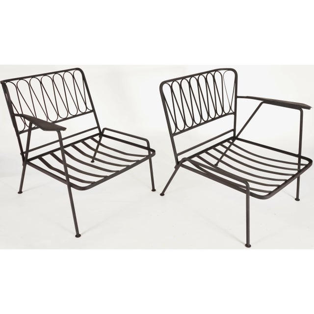 Mid 20th Century Vintage Maurizio Tempistini for Salterini "Ribbon" Arm Lounge Chairs -Set of 2 Unmarked For Sale - Image 5 of 13