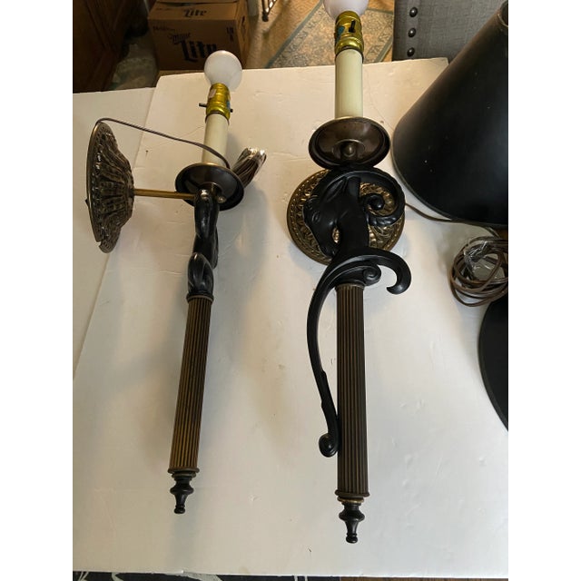 Mid 20th Century French Gazelle Ram Wall Sconce Lamps Sergio Bustamante Style - a Pair For Sale In Cleveland - Image 6 of 11