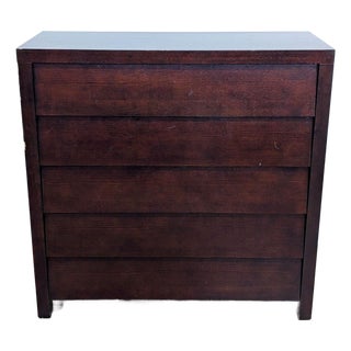 Ethan Allen Dark Wood 5-Drawer Contemporary Dresser For Sale