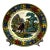 1830s Creil-Montreau French Faience Polychrome Transfer Plate Courting Couple For Sale