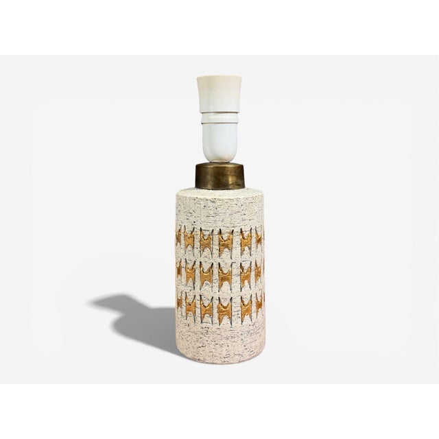 Bitossi, Table Lamp, Chamotte Clay, Gold Leaf, Italy, 1960s For Sale In New York - Image 6 of 9