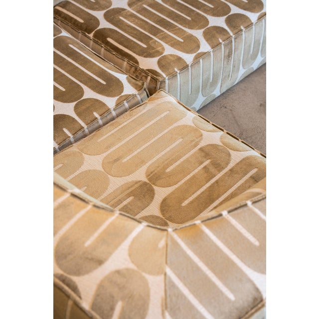 Vintage Modulair Sofa in Geometric Velvet Fabric, 1970s, Set of 7 For Sale - Image 16 of 18