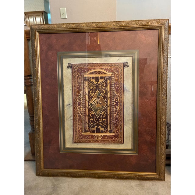 1990s Celtic Design With Elephant and Zebra Framed Art Prints - Set of 2 For Sale - Image 5 of 5