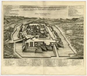 Mighty Imperial Osaka Castle in Japan, 1669, Paper