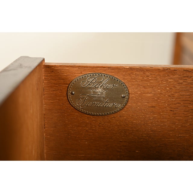 Baker Furniture French Regency Louis XVI Carved Walnut Triple Dresser or Credenza, Circa 1960s For Sale - Image 15 of 17
