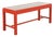 Wooden Side Table with Red Lacquer Black Glass Top For Sale