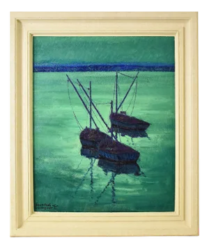 Jean Paul Guinegault, Seascape, Oil Painting, 20th Century, Framed