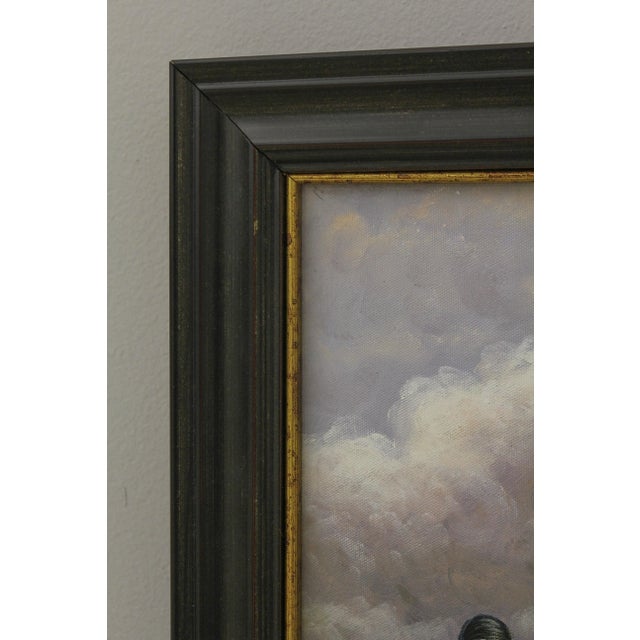 1990s Man & Horse Framed Oil Painting on Canvas For Sale - Image 5 of 9