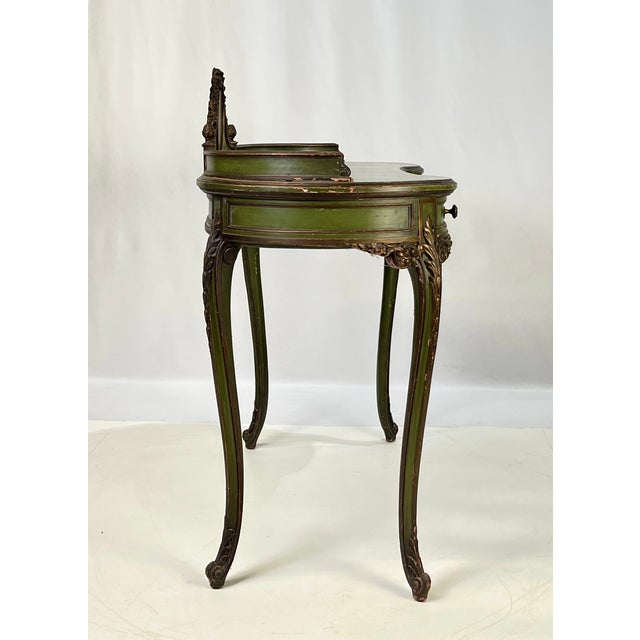Vintage Italian Venetian Painted Kidney-Shaped Writing Desk or Vanity For Sale - Image 6 of 18