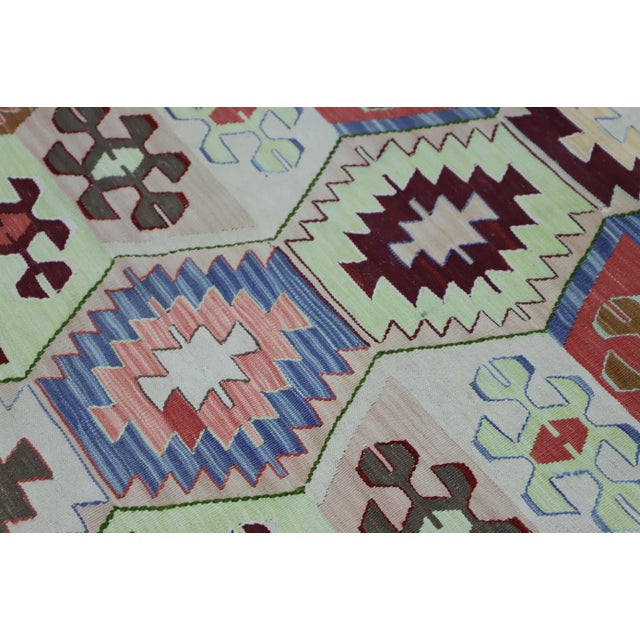 1990s Scandinavian Cream Hand Knotted Kilim For Sale - Image 4 of 9