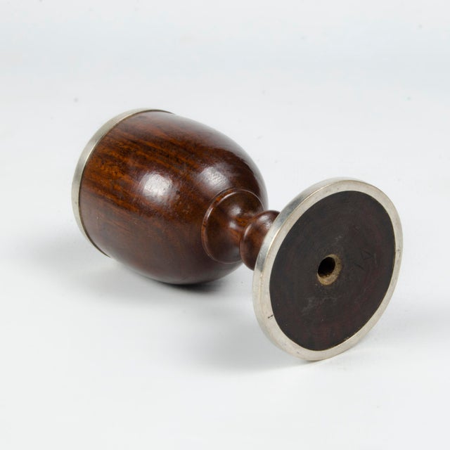 Sienna Late 19th Century German Wood and Silver Decanter Set With Tray and 6 Glasses by the Company Gebrüder Kühn- 8 Pieces For Sale - Image 8 of 9