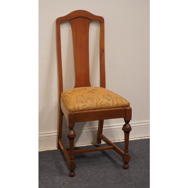 Vintage Antique Solid Cherry Traditional Federal Sheraton Style Dining Side Chair For Sale - Image 4 of 8