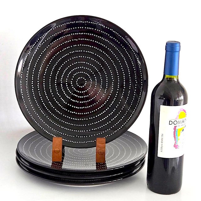 Ceramic Vintage Syntes Konst Ceramic Dinner Plates From Ikea, Set of 4 For Sale - Image 7 of 16