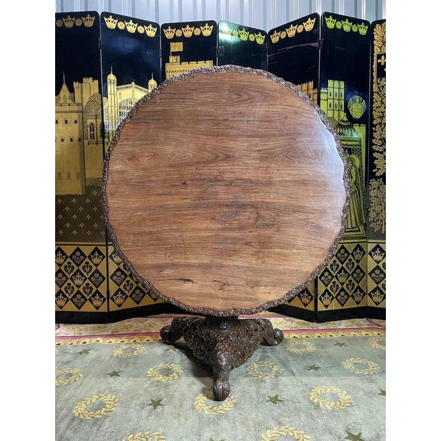 Period: 19th century Style: Asian art Condition: Excellent état - nettoyé par notre atelier Material: Solid wood Diameter:...