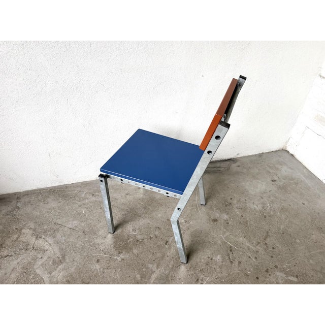 Chair in Galvanized Steel and Lacquered Sheet Metal from Ateliers J&J, 2020 For Sale - Image 10 of 13