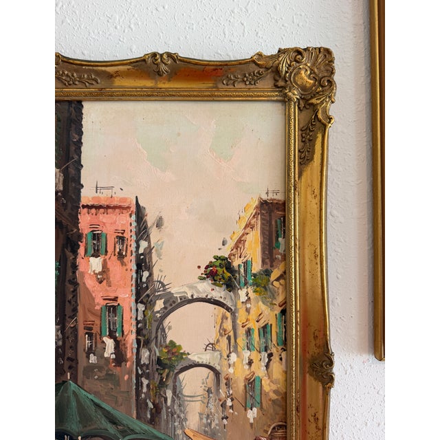 Antonio De Vity (1901-1993) Oil Painting Italian Street Market Scene Cityscape For Sale In Jacksonville, FL - Image 6 of 12