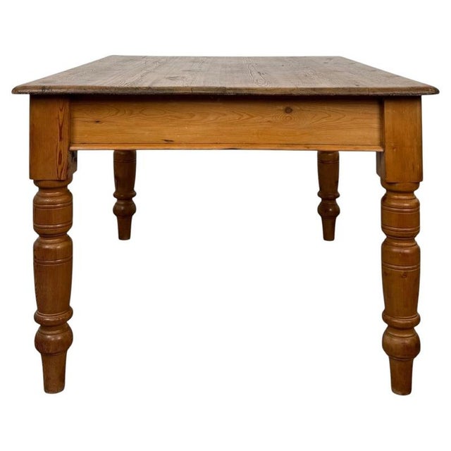 20th Century Pine Farmhouse Dining Table For Sale - Image 9 of 13