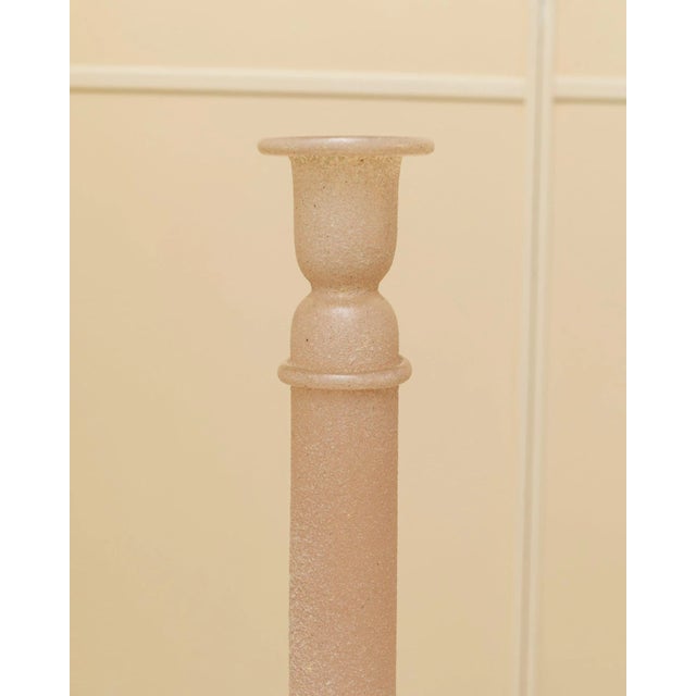 This rare vintage candle holder from the 1970s was designed with the Scavo Technik in Murano and made by hand. The oral...