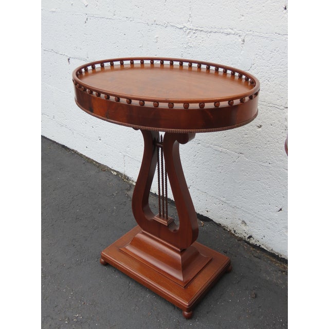 Mahogany Harp Side End Tables a Pair 6665 For Sale In Miami - Image 6 of 16